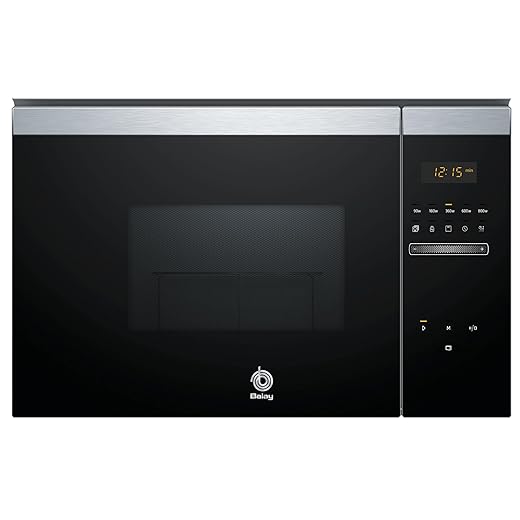 Balay 3CG4172X2 - Microondas electrónico, Encastrable sin marco, 38 cm, 20 l, 5 F, Aqualisis, Ap. lateral izquierda, 8 recetas, Plato giratorio 25.5 cm Con grill, Cristal negro, 2022