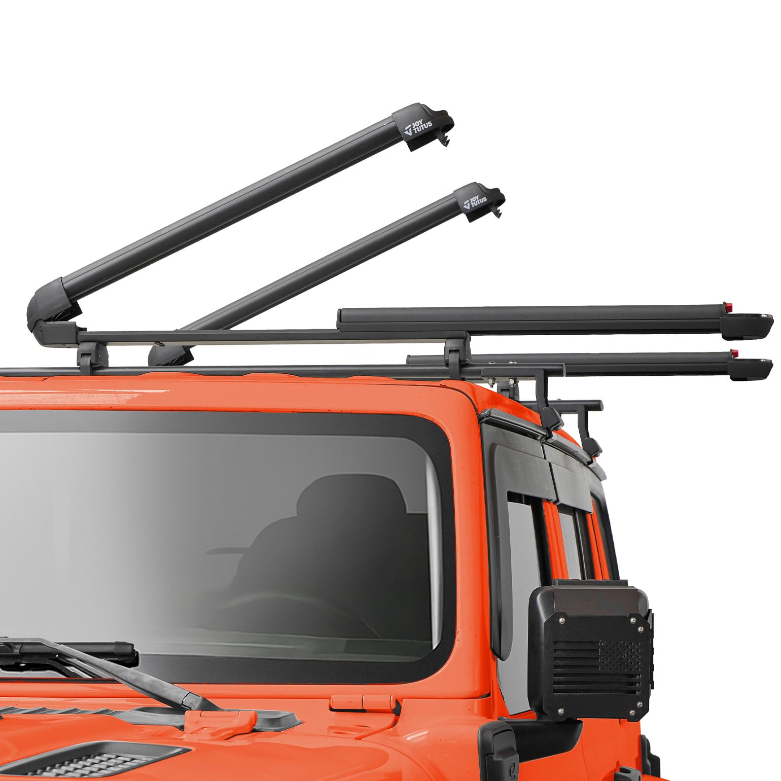 JOYTUTUS Universal Ski &amp; &amp;Snowboard Rack for Car Roof with Sliding Extension, Lockable Ski Rack for Car Roof Fits 6-Pair Skis / 4 Snowboards, Crab Mounting for Square/Aero/Oval Cross Bar