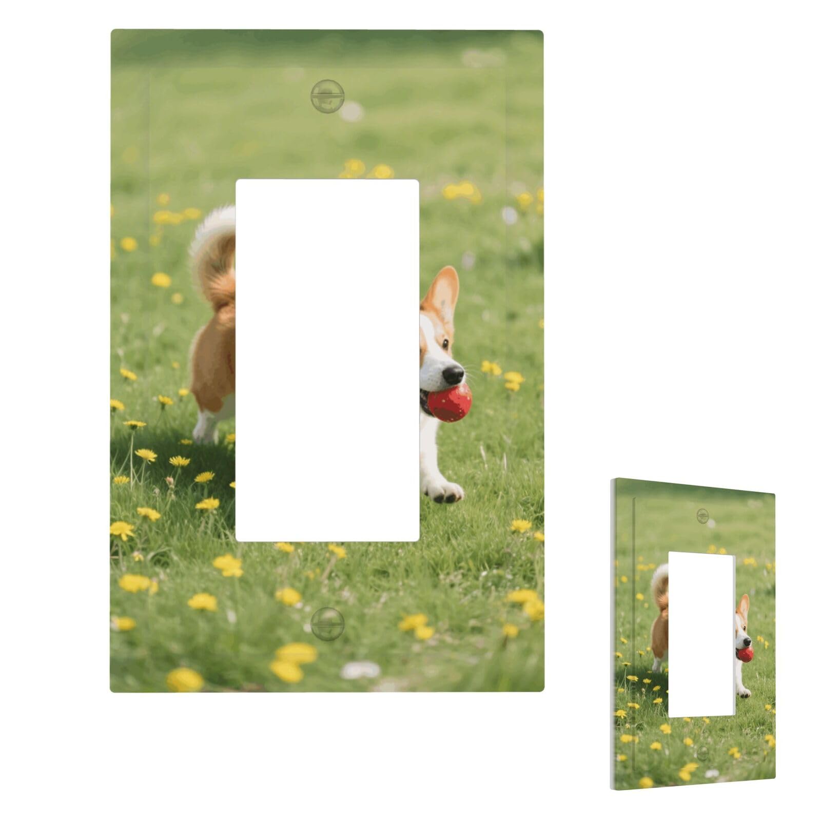 Corgi Wall Plate Cover Modern Decorative 1 Gang Light Switch Cover Unbreakable Receptacle Outlet Covers For Living Room Bedroom Home Decor 1 Gang