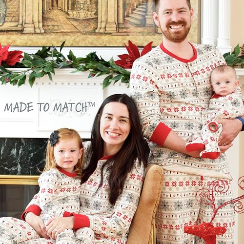 Image of Butterblu Family Jammies Matching Holiday Christmas Pajama Sets | GOTS Certified Organic Cotton for Baby, Toddler, Kids, Adults, and Pets, with Pockets, Perfect for Family Photos