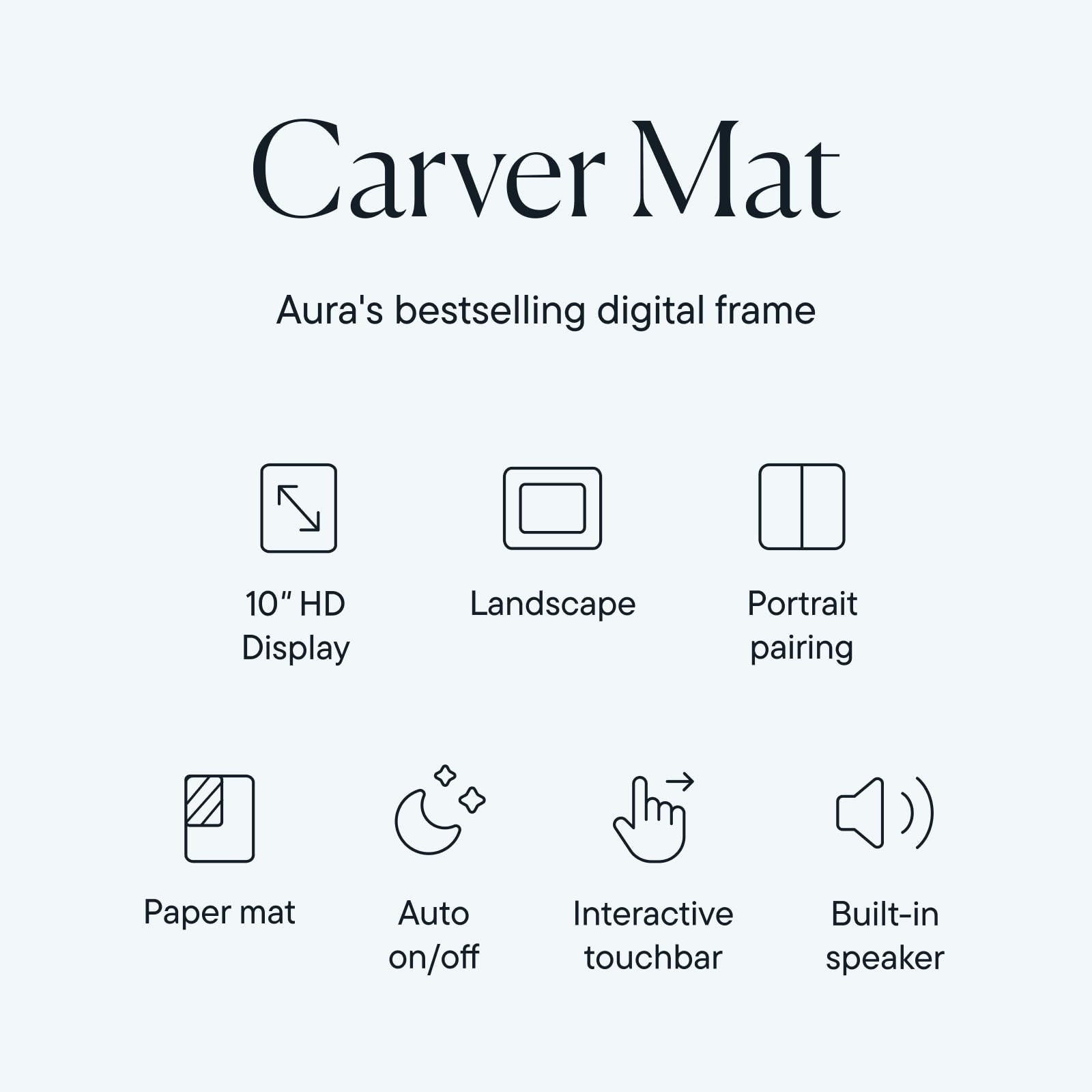 Aura Digital Picture Frame - 10.1" HD Mat Display | Wirecutter's Best Digital Frame for Gifting | Text Photos Directly to Your Frame from Anywhere | Quick & Easy Setup Over WiFi - Free App | No Fees: 10" - Black with Mat