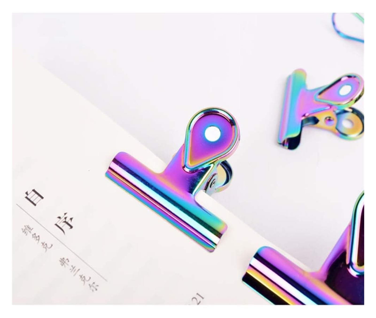 Binder-Clips, Binder-Clips, Metall-Foldback-Clips, Büro-Ordner, Papierschnitt-Clips mit bunten Clips, Bilder, Fotos, Gelddateien, Clip – mehrere Größen(6.5cm)