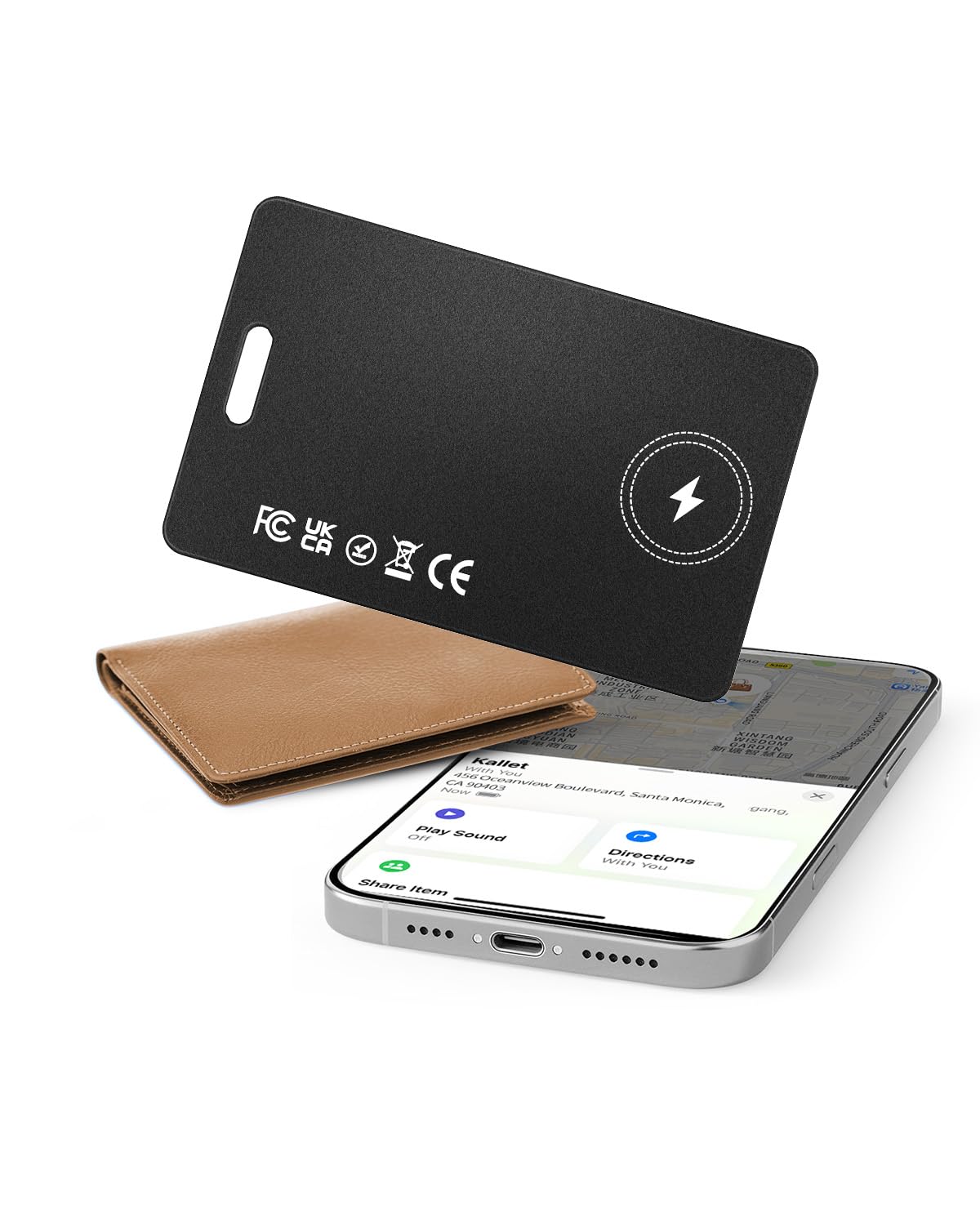 Air-Tag Bluetooth Tracker for Apple Find My, Air Tag Key Finder Rechargeable (iOS Only) iPhone Smart Wallet Tracker Card, Worldwide Tracking for Bags, Passport [Apple MFi Certified]