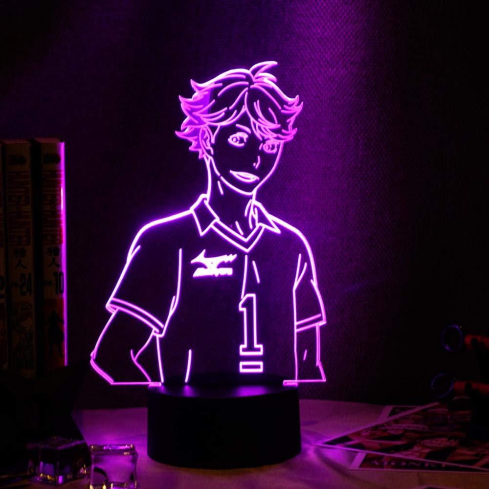 3D Illusion Lamp Anime Haikyuu ToRU OIKAWA Figure Anime Led Night Lights 3D Anime Lamp Haikyuu Led Light Table Lamp Lamp led Night Light for Kids 7 Color Touch Gift HOICHAN