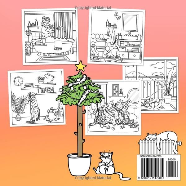 Life with a Cat: Coloring Book for Cat Lover: 40 Unique Hand-Drawn Illustrations | Funny Coloring Book for Adults | Funny Gift for Cat Lover image 3
