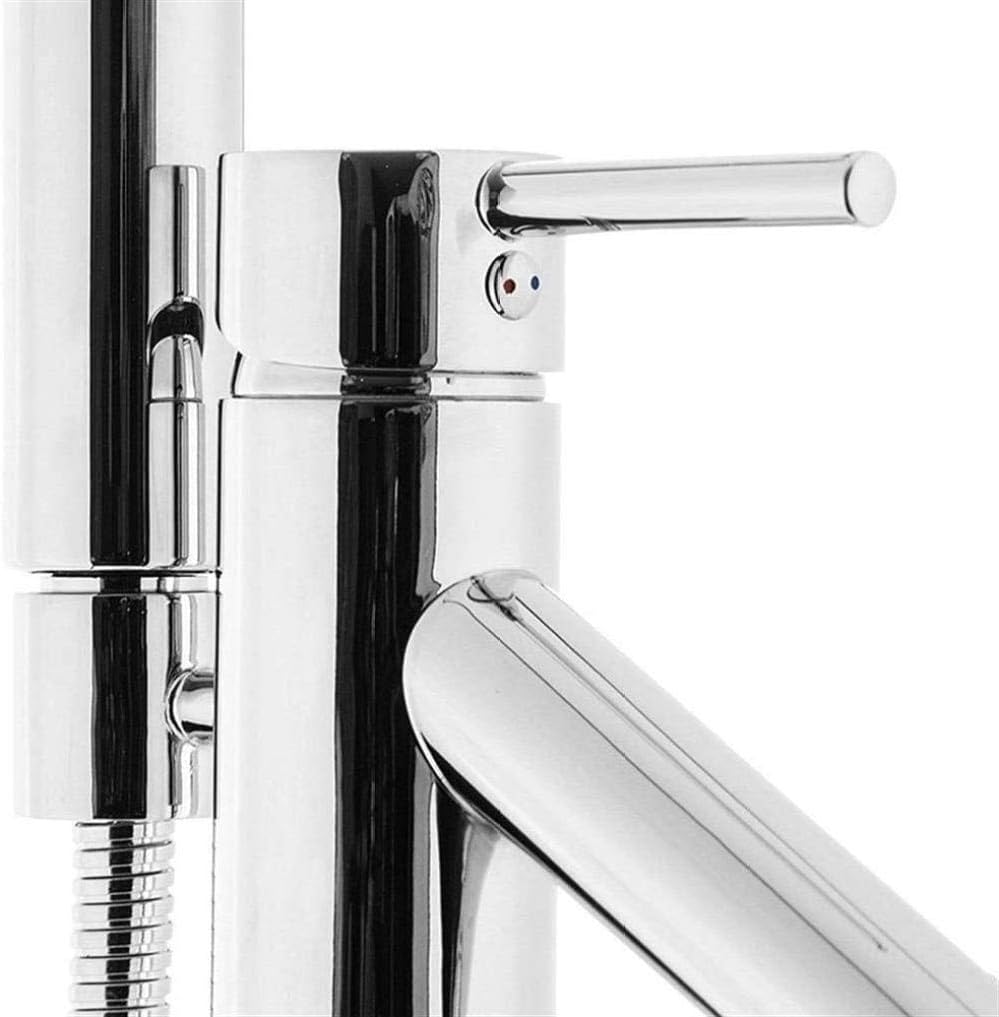 Shower Set Hand held Floor Shower Set Hot and Cold Floor Shower Adjustable Water Temperature Durable (Color : Silver)