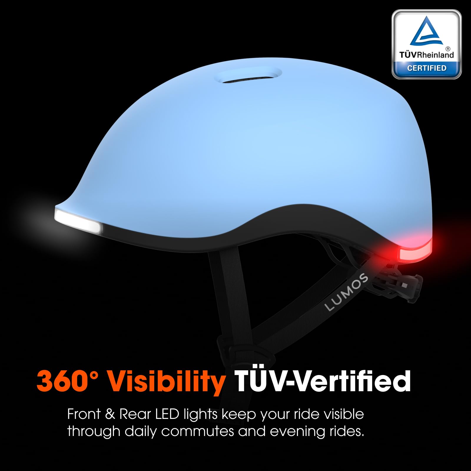Lumos Nyxel Smart Bike Helmet, Customizable Front and Back LED Lights with Turn Signals, 360° Visibility App Controlled Comfortable & Lightweight Skateboard Urban Helmet for Adults, Men Women