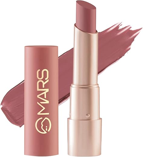 MARS Creamy Matte Long Lasting Lipstick for Women | Creamy Lipstick | Single Swipe Application | Smooth & Light Weight (3.2 gm) (11-Aerial Awe)