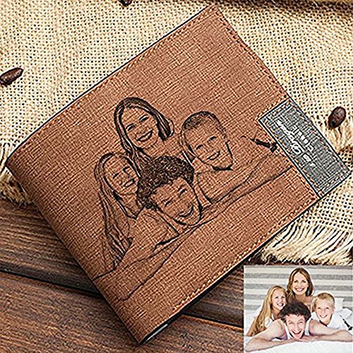 Personalized Custom Photo Wallet Engraved Picture Leather Wallet Father's Day Gift for Men Husband Dad2