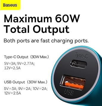 Baseus Gldn Arç Şrj Chzı, A + C, 60W Mvi