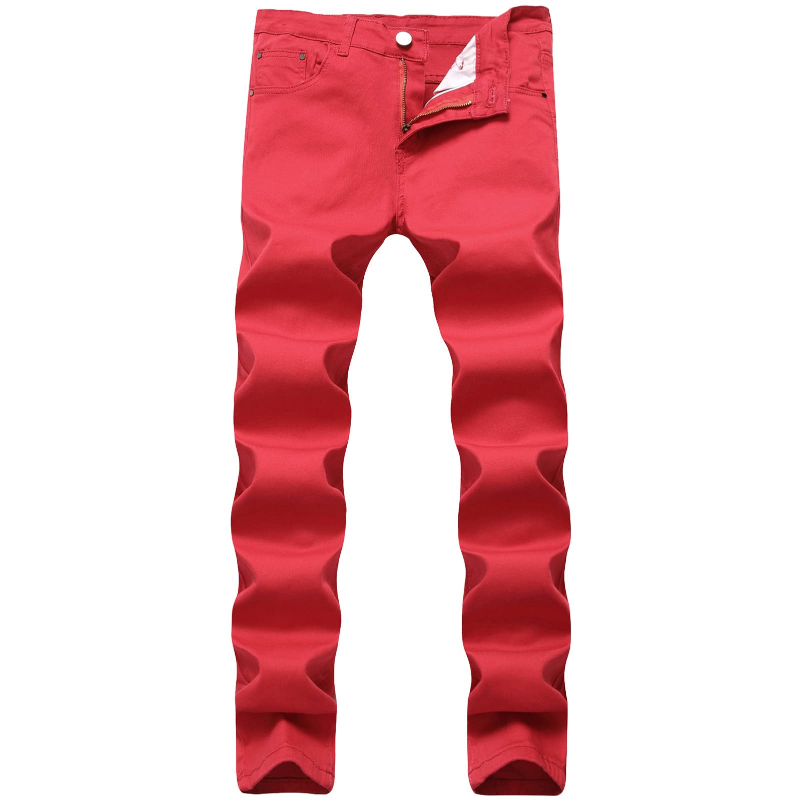 Mens Lightweight Regular Fit Jean Vintage Stretch Distressed Jean Pants Classic Straight Leg Washed Denim Jeans
