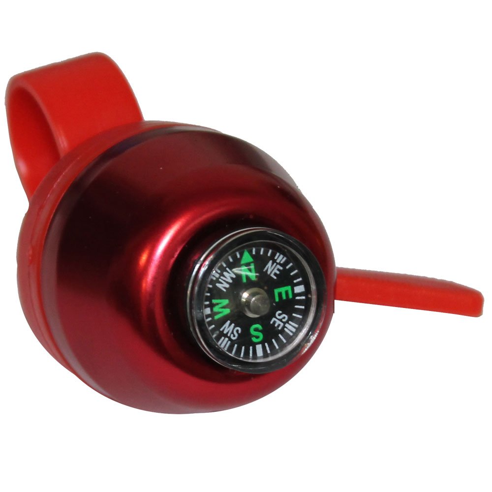 WolFBase Bicycle Accessories Ring Loud Sound Mini Thumb Bike Horn Bell With Compass (Red)