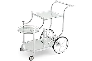 Multipurpose Modern 3-Tier Glass Trolley Bar Cart: Perfect for Home, Hotel, or Club Use