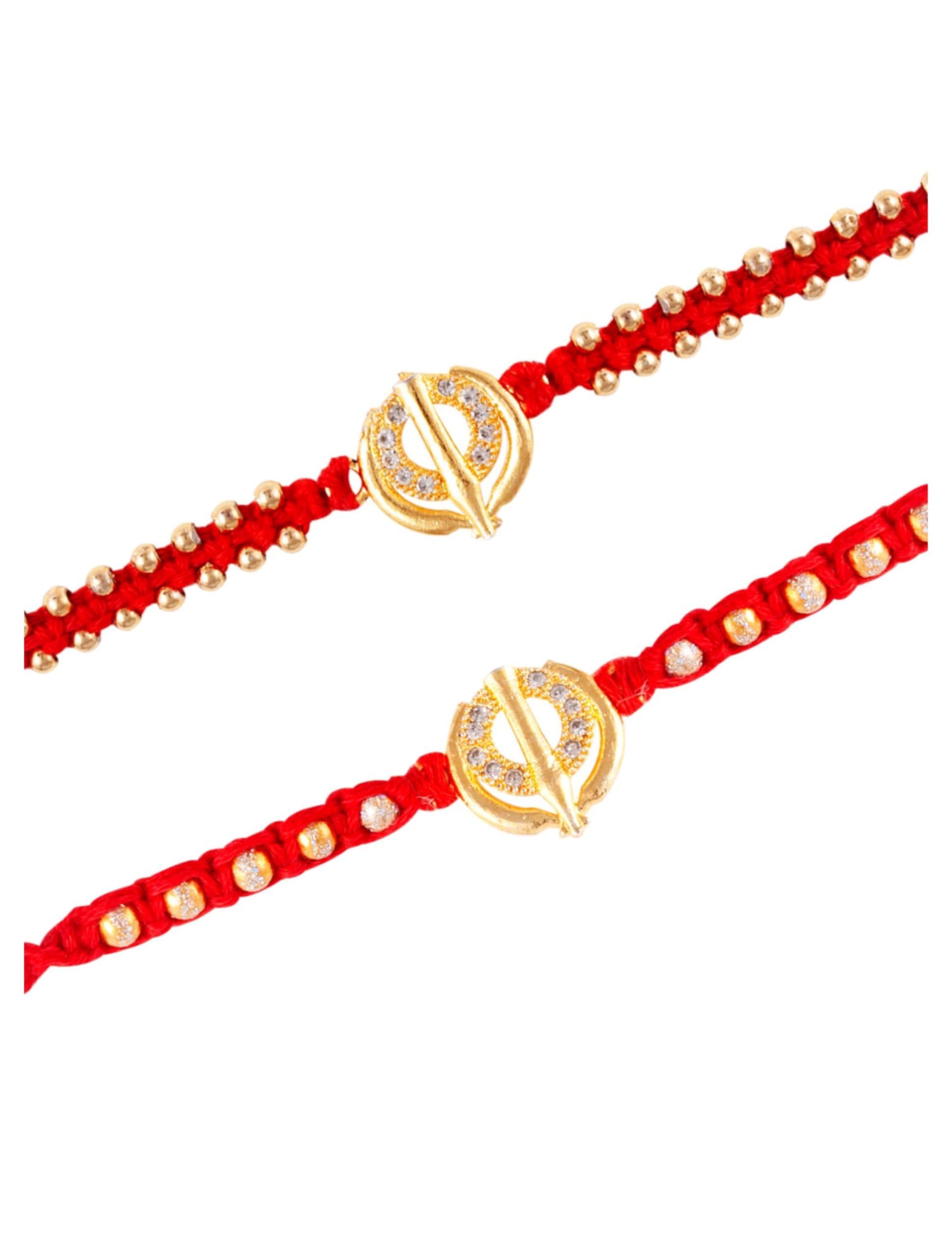 Vighnaharta Khanda combo Gold and Rhodium Plated Alloy Rakhi for Lovely Brother[VFJ1172-1175RKG] (B0D9YKMP64) Amazon Price History, Amazon Price Tracker