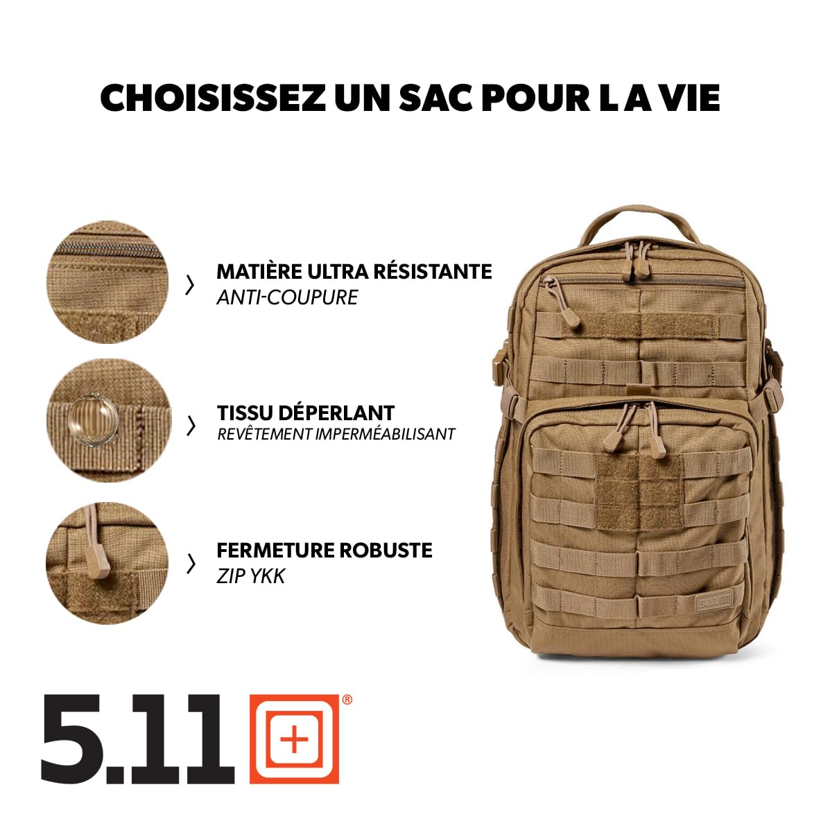 5.11 - Zaino Militare Tattico - 24L - Modello Rush 12