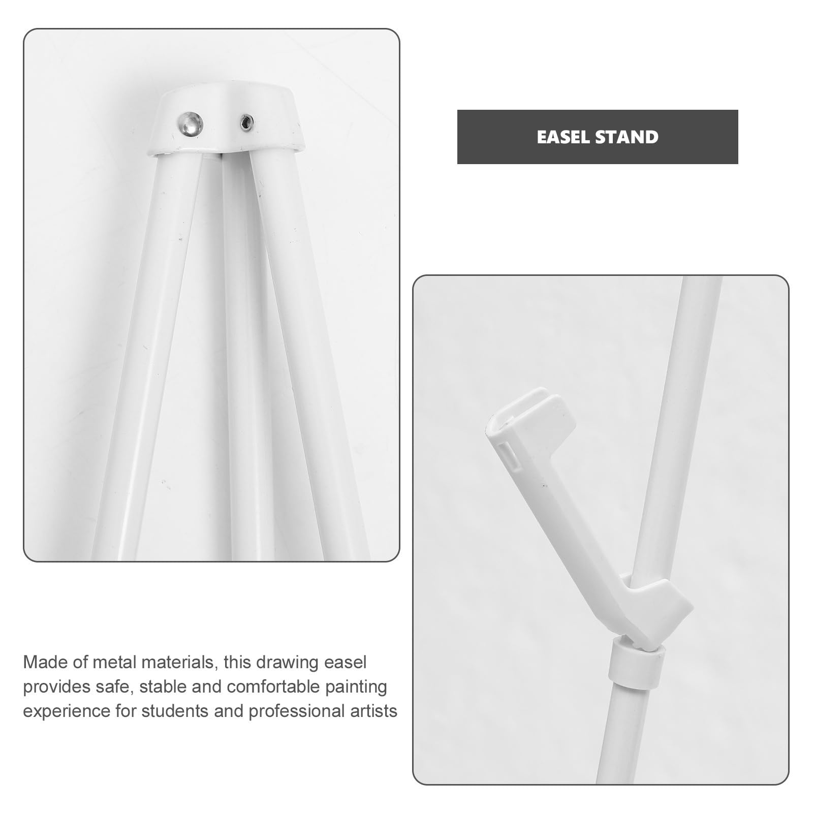 Mipcase Caballete Plegable de Metal Blanco, Estable y Portátil para Exhibición en Mesa y Presentaciones en Oficina