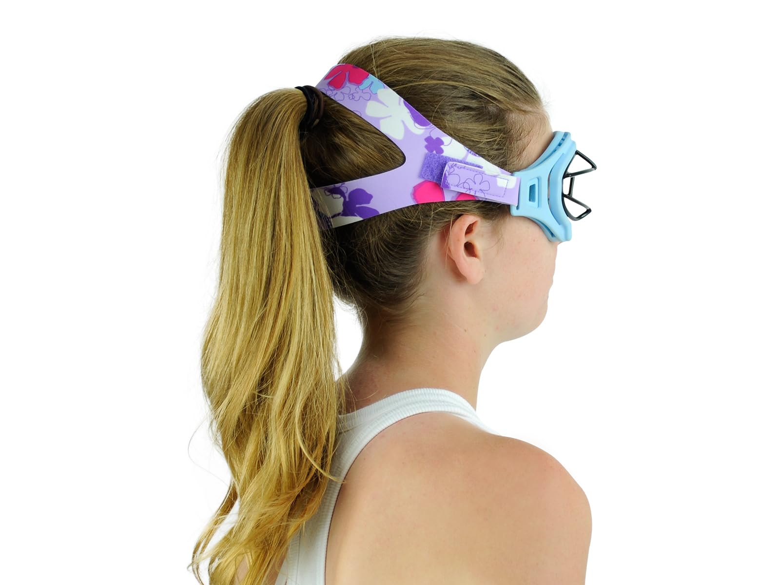 Correa para gafas de lacrosse/hockey sobre césped para niñas/mujeres, estampados (los botones se venden por separado)