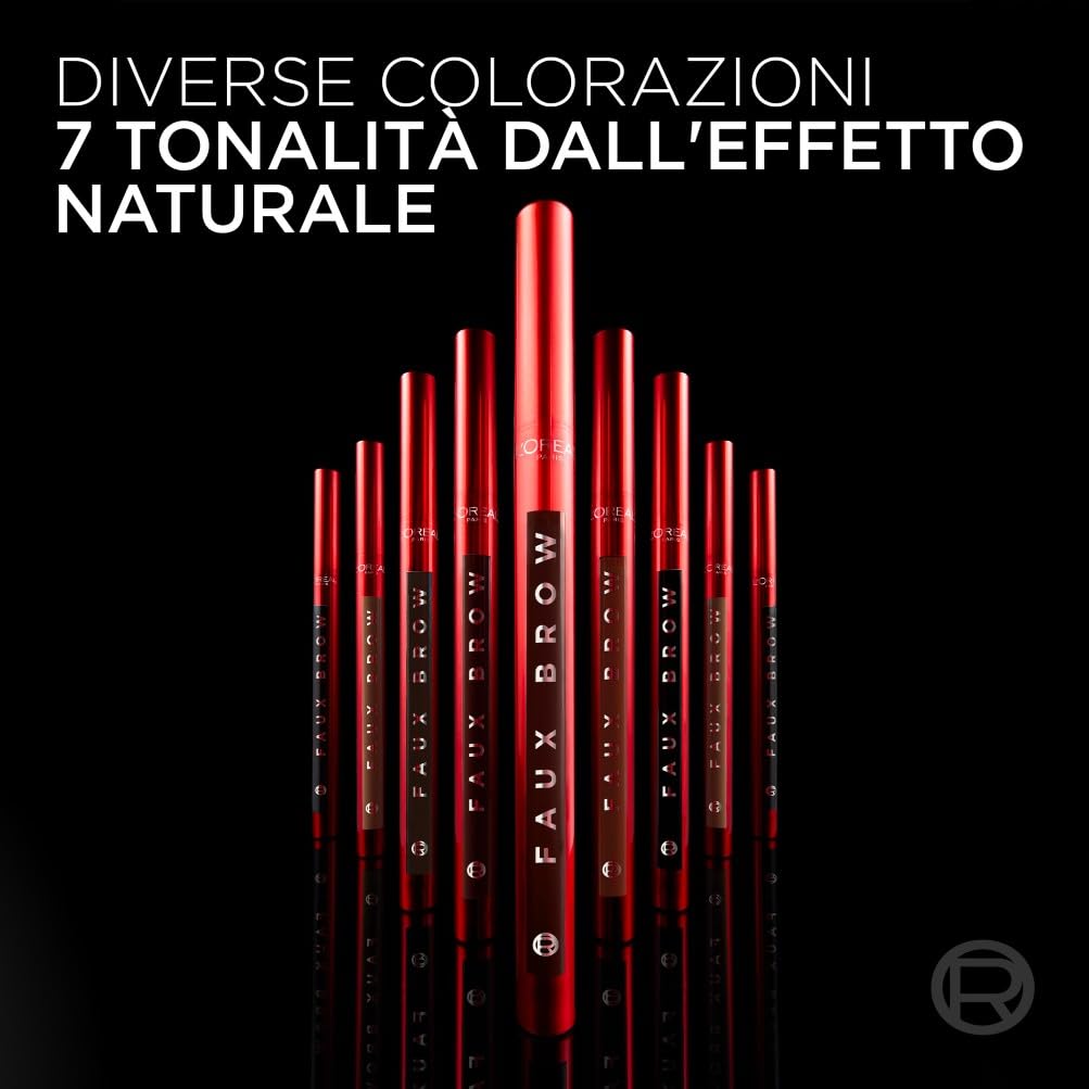 L'Oréal Paris Penna Sopracciglia, Per Sopracciglia Folte e Colorate, Tenuta Fino a 48H, Effetto Ultra Naturale, No Transfer, Infaillible Faux Brow, Tonalità: Dark Brunette, 1 g