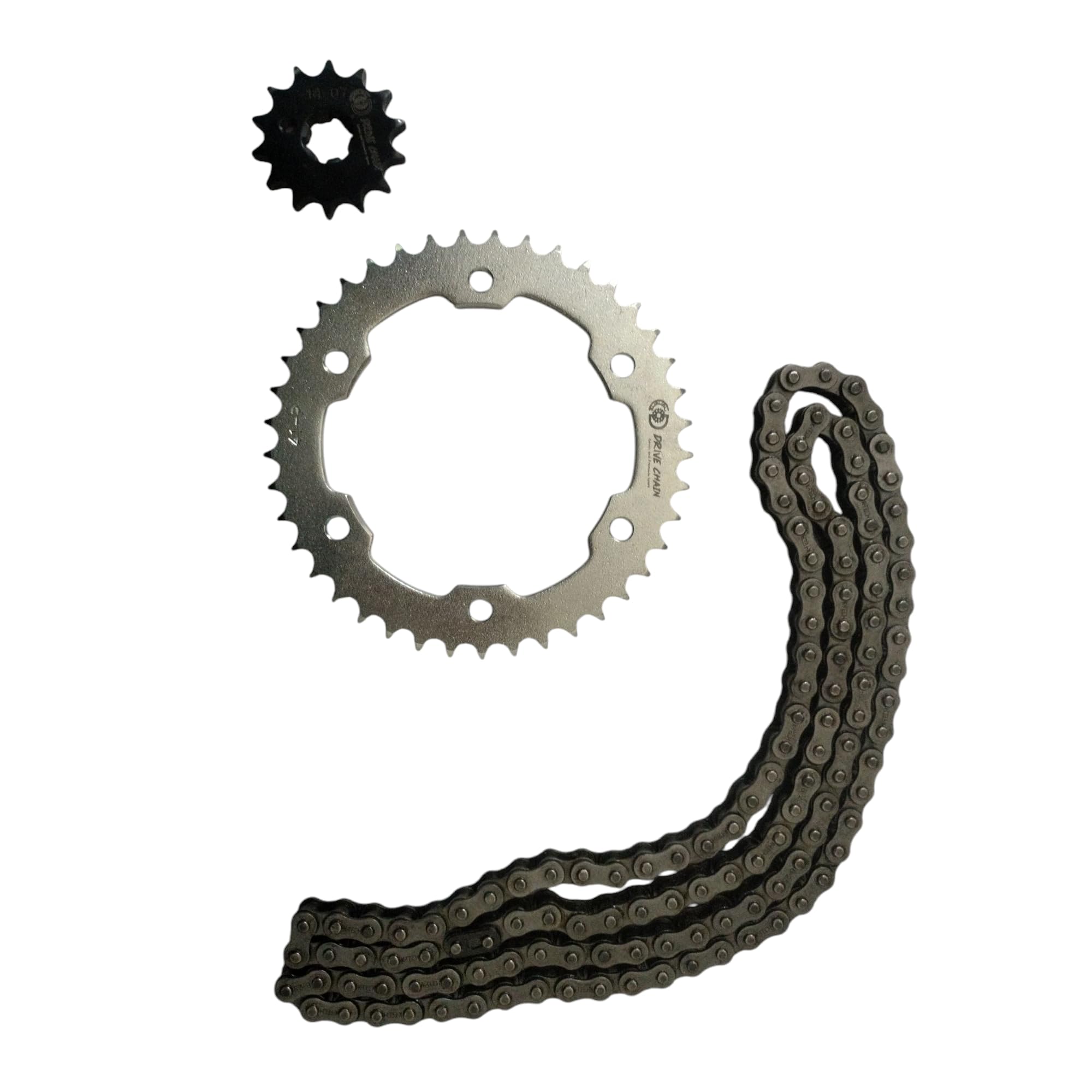 FZ-S Version 3.0 Drive Chain Silver chain Sprockets Kit – R428.128L Chain, 41T Rear Sprocket, 14T Front Sprocket – Premium SAE1045 Alloy Steel, Super Hardened