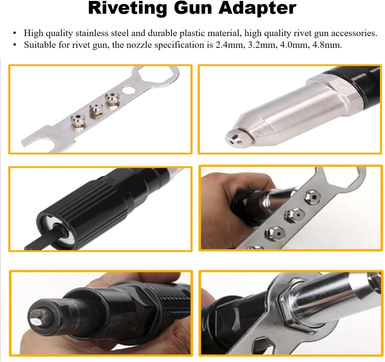 Electric Riveting Gun Adapter, Rivet Gun Accessory, Electric Drill Rivet Machine, Grab Rivet and Nail, Electric Drill Rivet Gun Adapter, Power Hand Tool Riveting Kit
