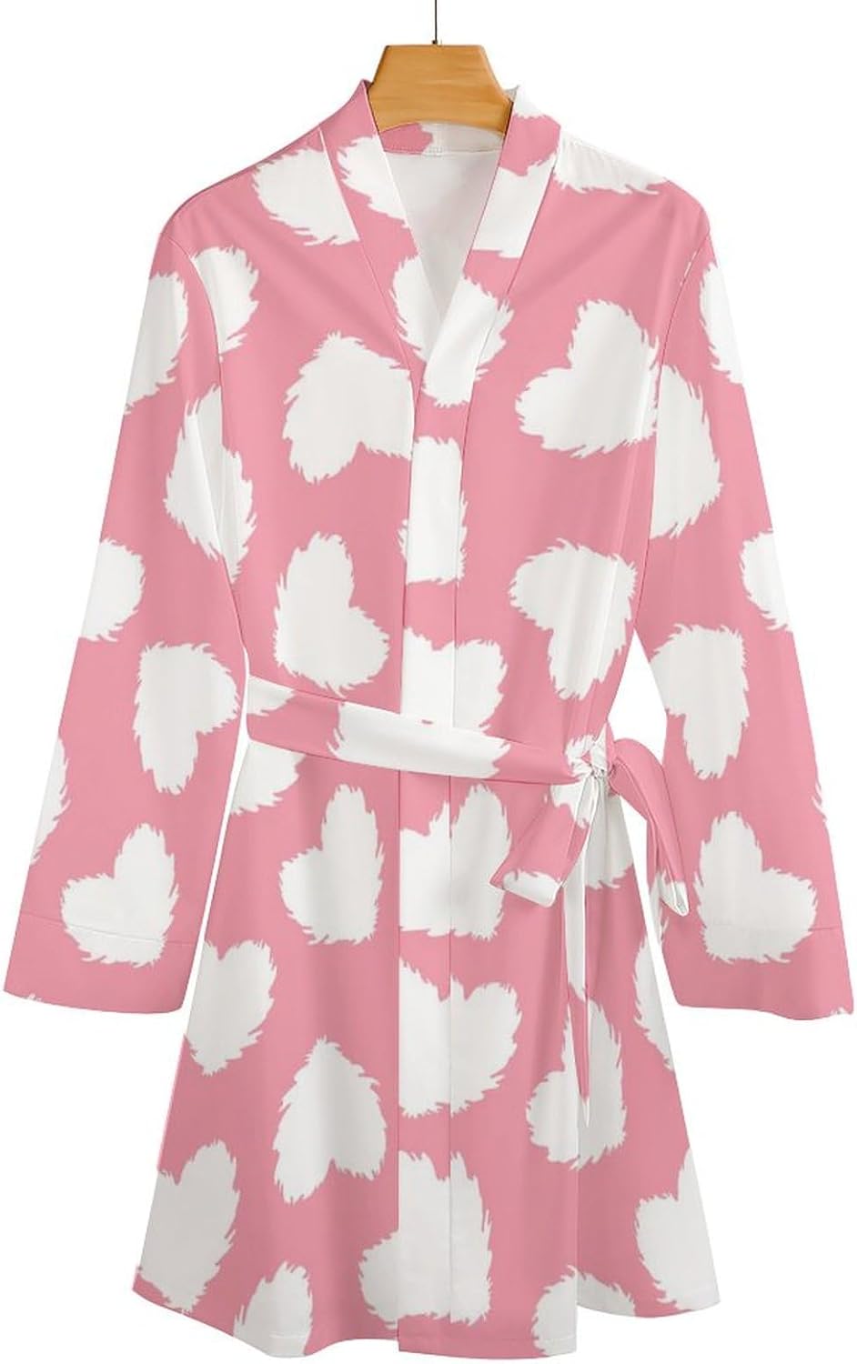 Amazon | バスローブ ハート ピンク ガウン レディース パジャマ  