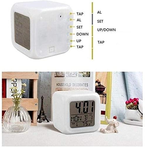 Vista 7 de Trjgtas Alarm Clock Night Lights Kids Powered Clocks Table Decor Despertador Changing LED Digital Clock Digital Clocks Wall Clock