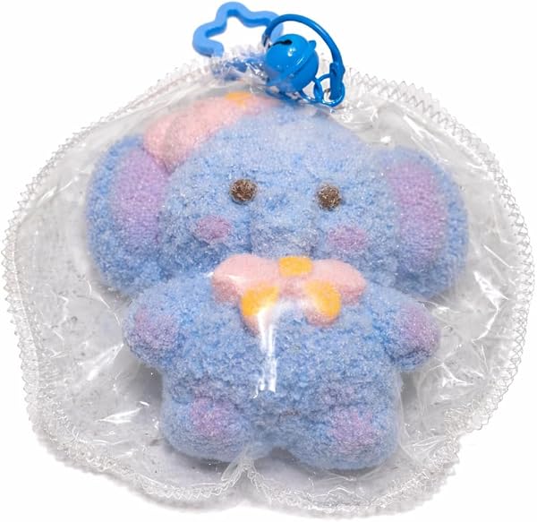 スクイーズ 動物 ふわとろスクイーズ どうぶつ キーホルダー バッグチャーム 大人可愛い ケースに入れたまま“むにっ”と楽しめる 新感覚 癒しグッズ ストレス解消 かわいい 触感 ふわふわ もちもち デスク用 オフィスでリラックス SNSで話題 ぬいぐるみ (モフゾウちゃん, M) - 1