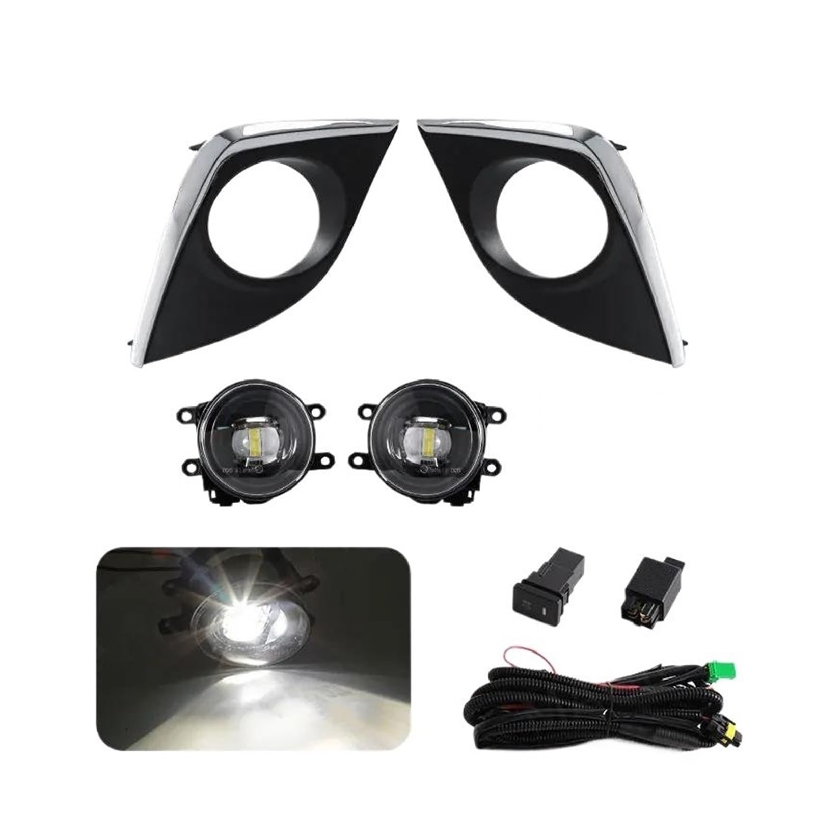 LED Fog Lamp DRL Daytime Running Lights Car Headlight 12V For Toyota For Corolla For Altis CE ECO L LE 2014 2015 2016 US Version (LED Chip White)