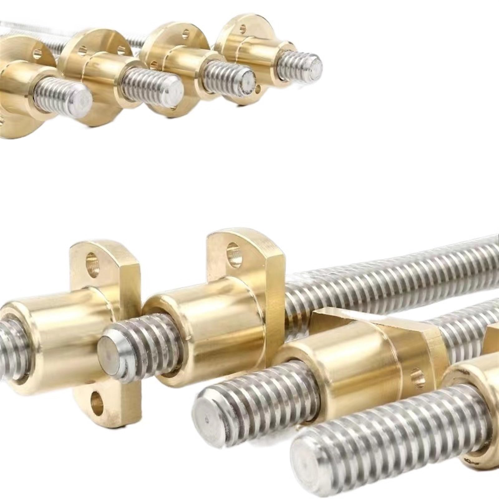 jeu fileté Tige de vis de 18mm de diamètre avec écrou en laiton, pas de 4mm, tige filetée en acier inoxydable 304, tige trapézoïdale T18, vis Tr18x4 vis trapézoïdale (Color : T18-4 Trimmed Flange, S