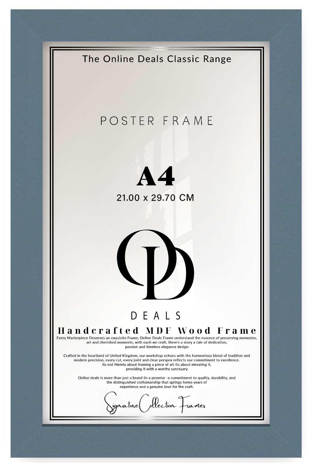 OD Deals | Sophisticated A4 (21 X 29.7 CM) Poster Frame — Perspex Display For Paintings And Photographs | 11 X 8 Inch Wall Or Table Showcase In Dark Grey For Home Or Art Gallery With Hangers