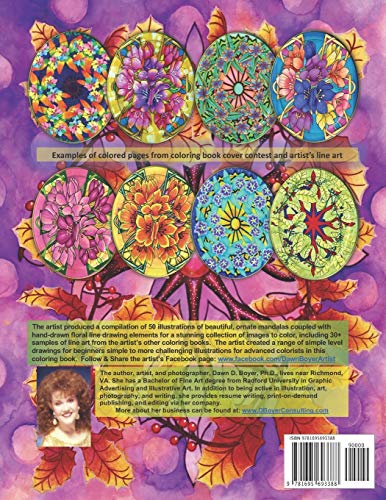 Big Kids Coloring Book: Mystical, Magical, Mandalas and Fun, Fantastic, Florals - Volume Two: 50 line-art mandalas with beautiful floral bouquets to ... most recent and popular coloring books image 4