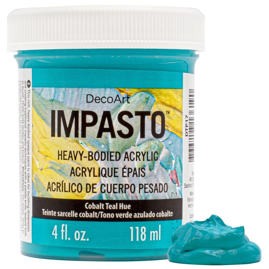 Decoart Cobalt Teal Hue Impasto Paint 4Oz