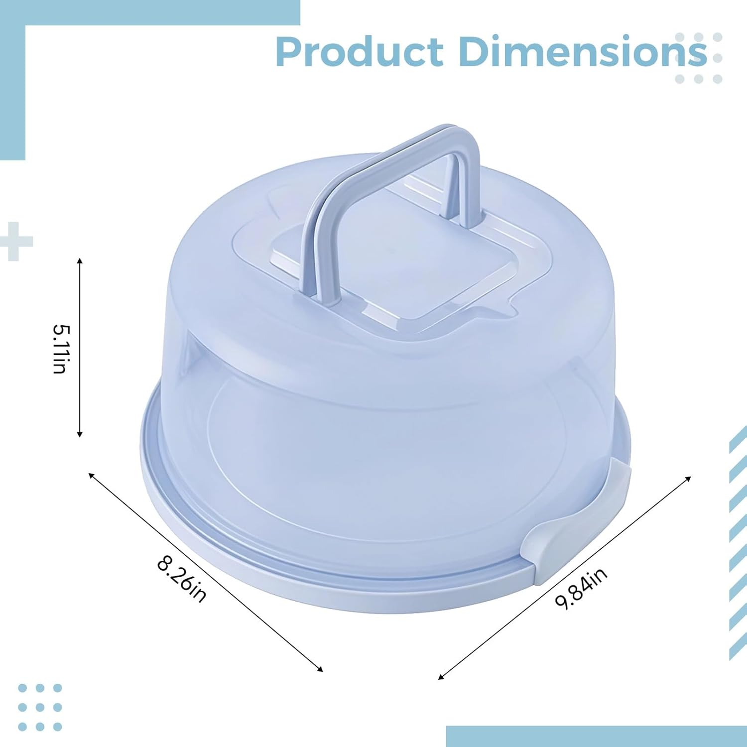 Handle And Portable Cake Carrier With Lid, Cake Tall Holder, For Birthdays Transparent Plastic, Cakes Perfect For Multi-Layer, Pp Long-Lasting Construction