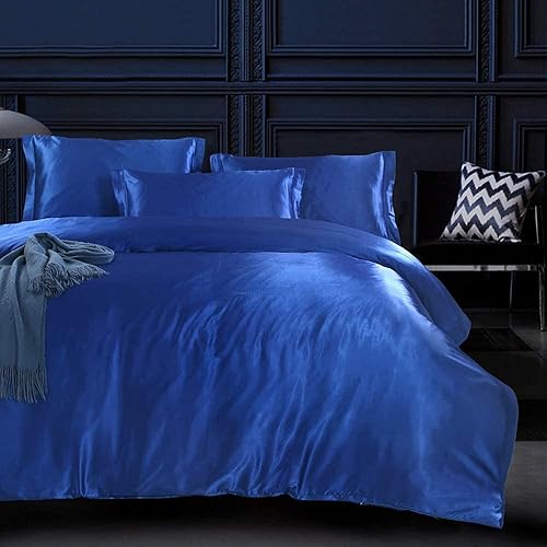 Miniatura 2 de Opulence Bedding Juego de sábanas 100% satén de seda pura de 7 piezas con juego de edredón  Juego de sábanas de seda sábana encimera de seda, funda