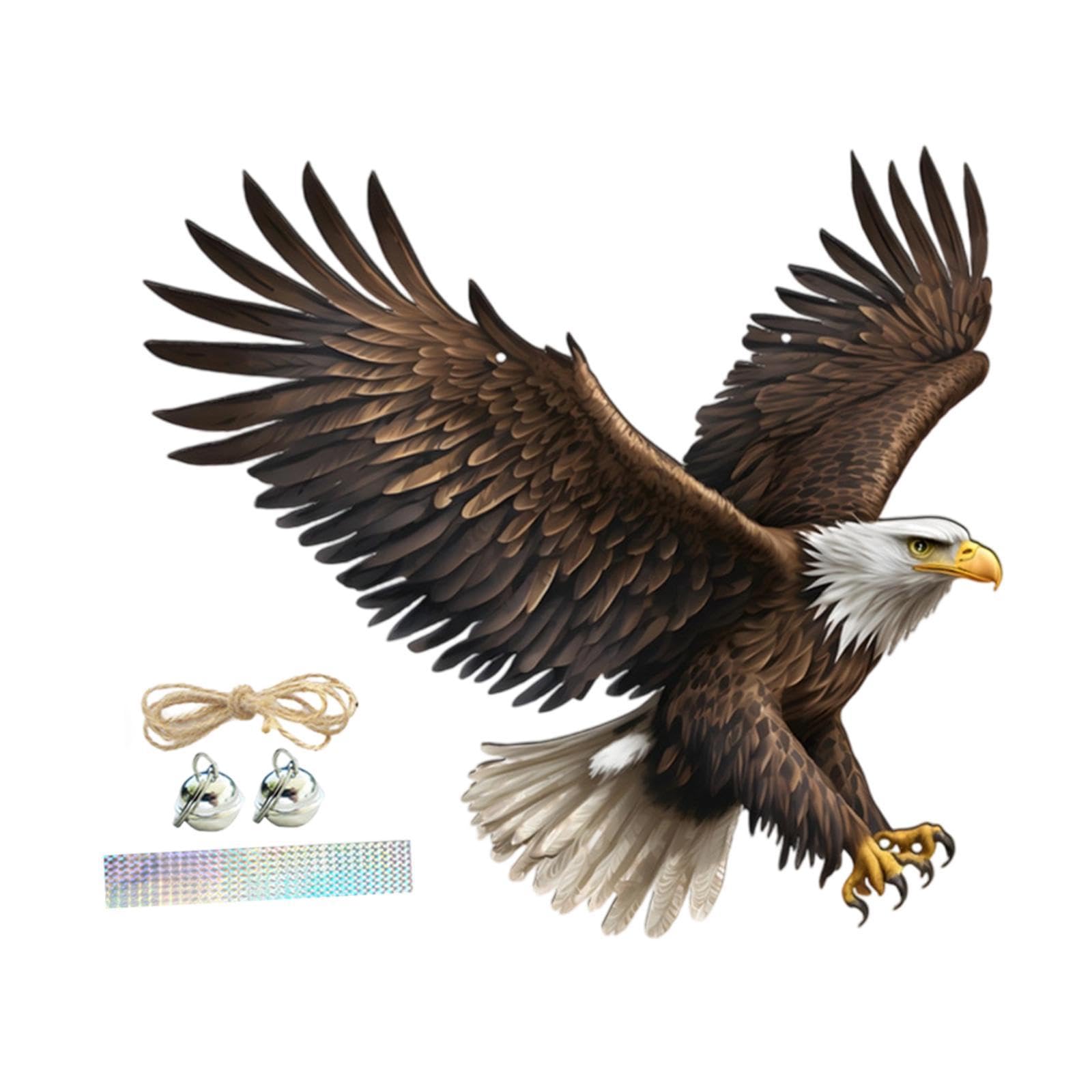 Eagle Bird Deterrent Ornament - 2D Flat Sign, Hangs on Yard, Farm, Patio or Balcony - PP Material, AntiPigeontylish Outdoor Decor, 30.5Ã—28.5 cm, 60 cm Jute Rope Included-image-42