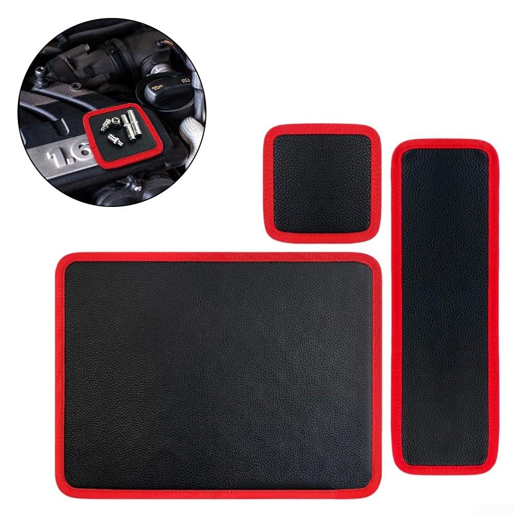 Set di vassoi magnetici per attrezzi meccanici e fai da te, dotato di un robusto tappetino magnetico per mantenere i piccoli strumenti al sicuro durante il lavoro (3 pezzi)