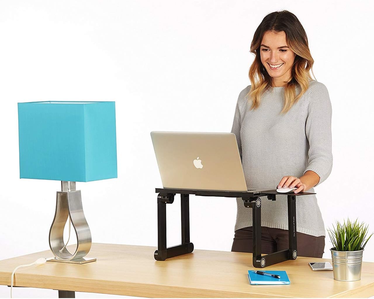 Height Adjustable Laptop Stand - Standing Desk with Cooling Fans - Computer Stand converts to Stand Up Desk