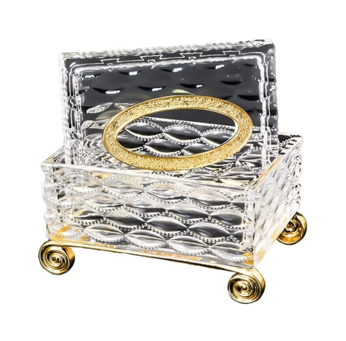 Moderne Tissue Box Tücherbox Organizer Crystal Creative Tissue Box Dekorative Papierbox Kosmetiktuchhalter Für Die Küche Und Das Esszimmer Kosmetiktücherbox(L)