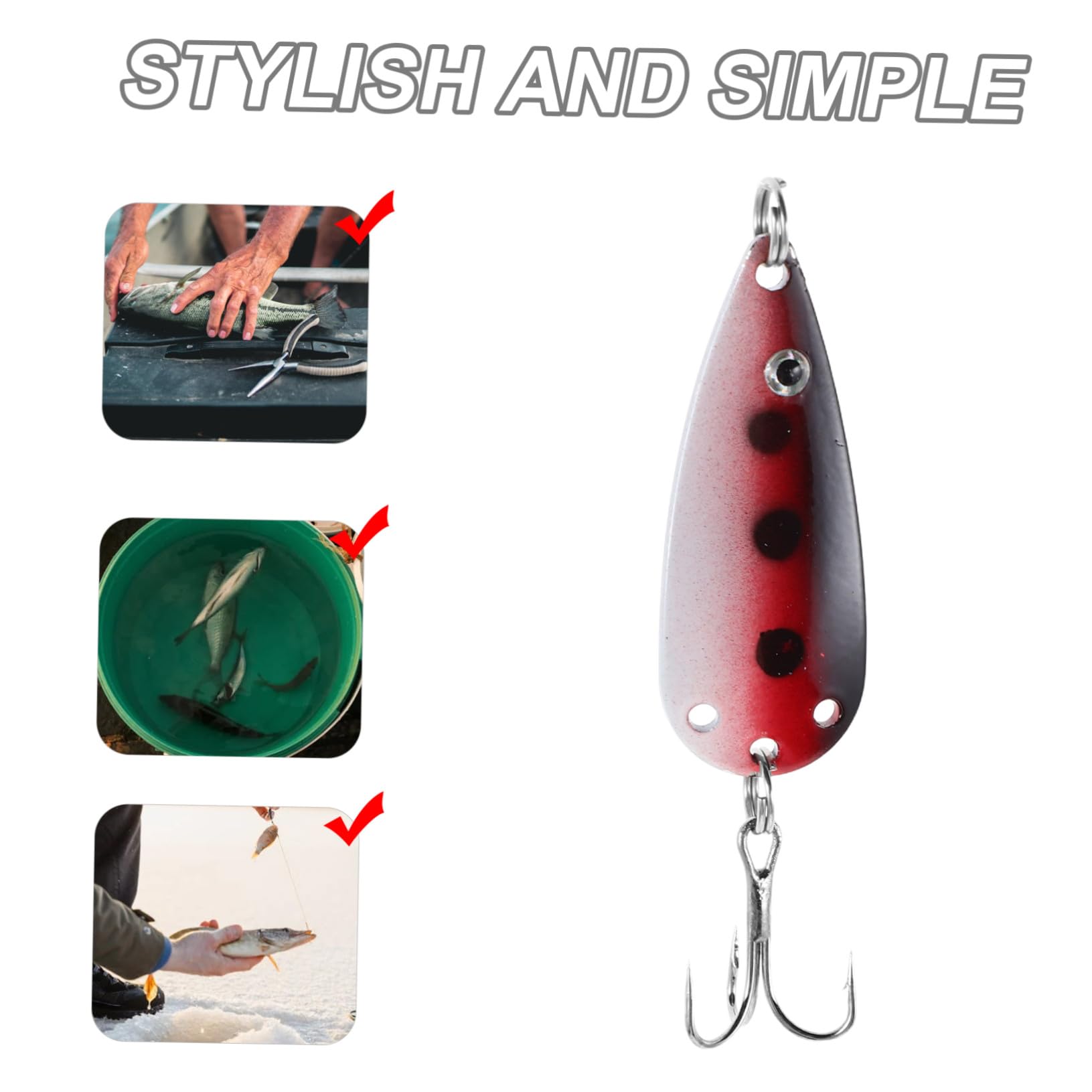 KOMBIUDA 30 Stück Teiliges Spoon Lures mit Eisenplatte und Drillingen Reflektierende Metallköder für Bass Forellen Barschangeln Vielseitig Einsetzbar für Süßwasser bei Dämmerung und