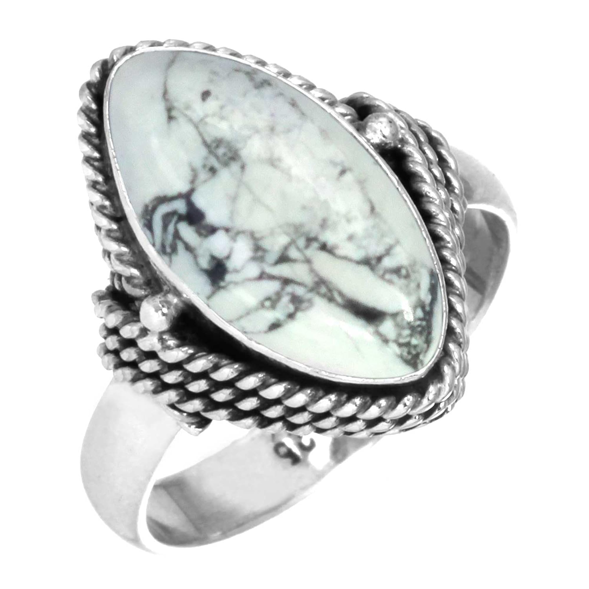 Women's Pearl, Amber, Garnet, Moonstone Marquise Silver Ring