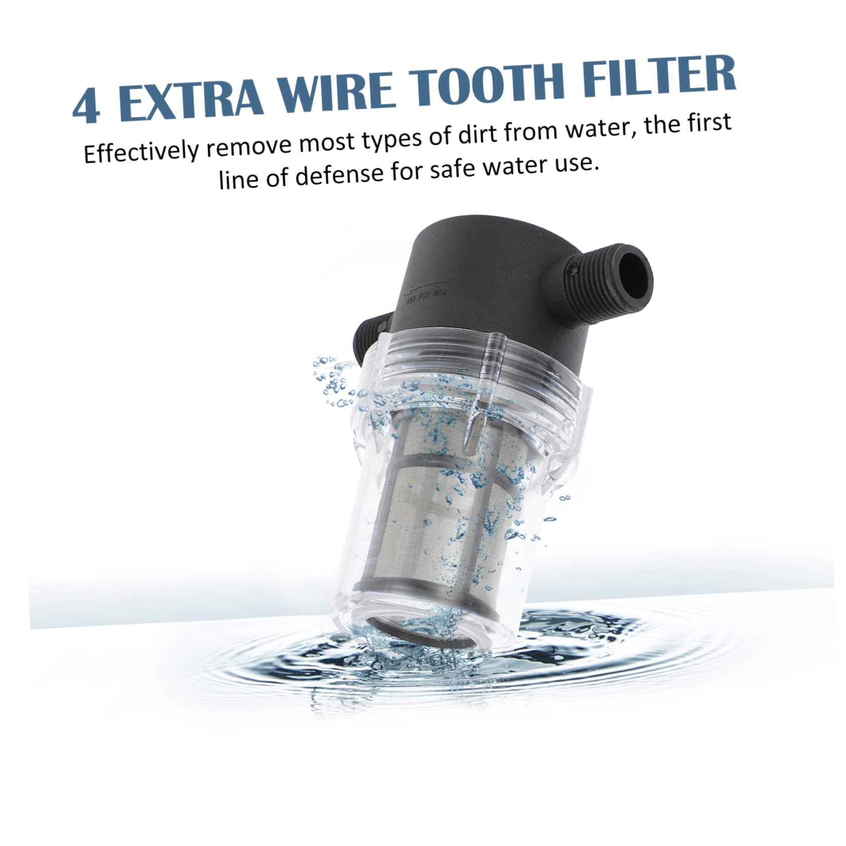 BESTYASH Wasserpumpen Siebfilter mit Nylon und Edelstahl Inline Rohr Druckfilter mit Schraubenschlüssel für Vorfilter Wasserpumpe im Garten