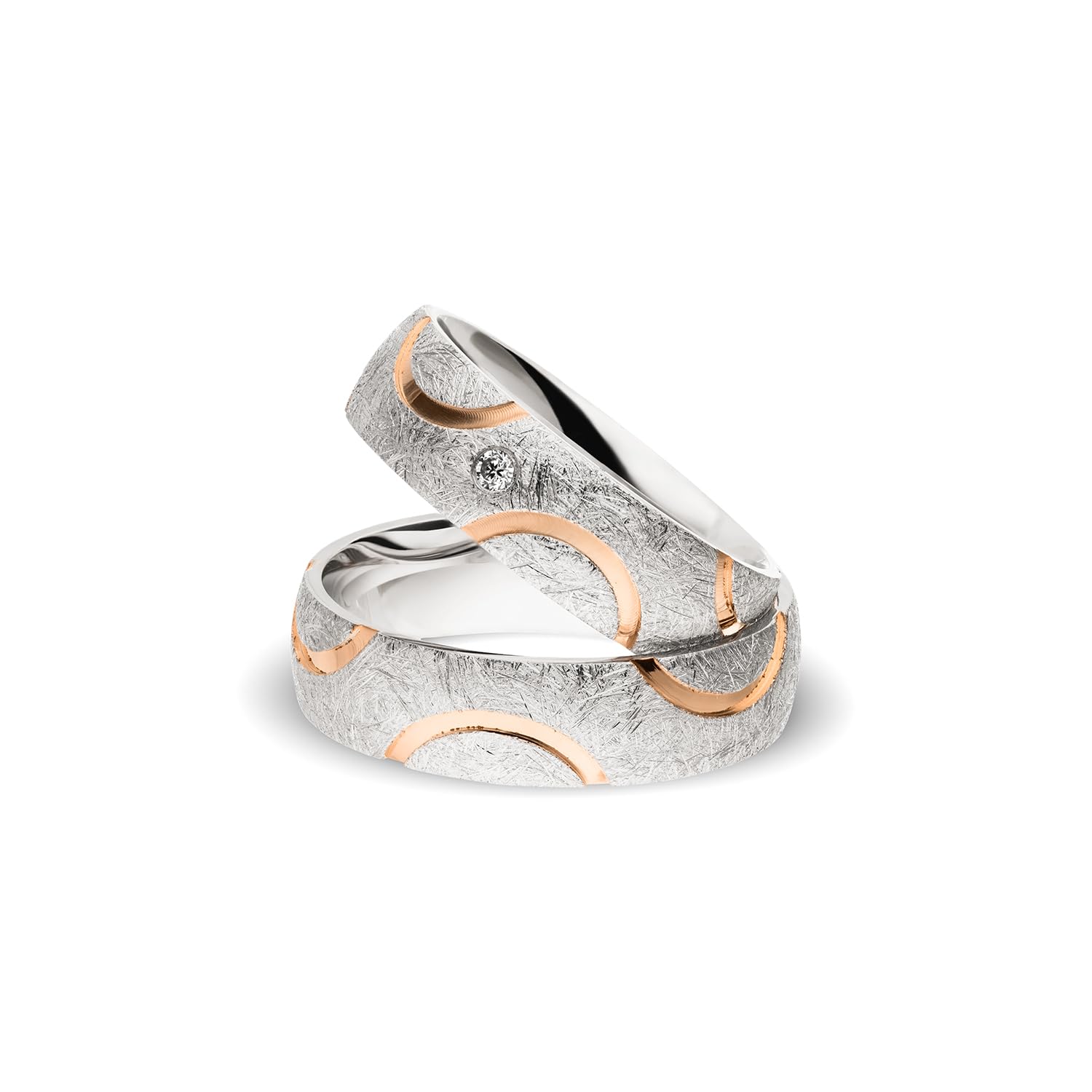 Kolibri Rings Eheringe Rot Vergoldet Verlobungsringe Silber 925 Zirkonia Stein Set - Gratis Gravur und Etui