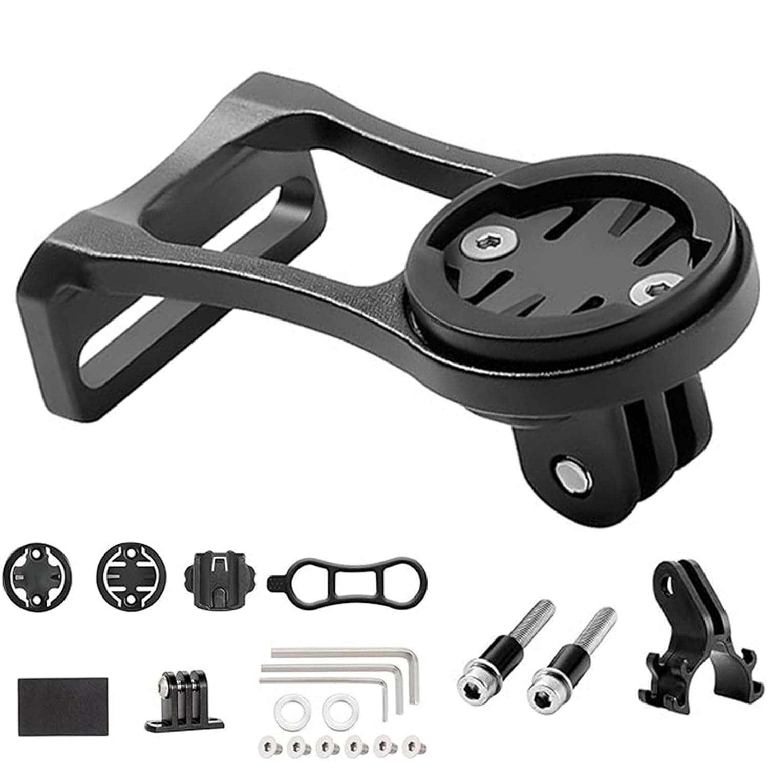 JOYOLA Fahrrad Halterung, Aluminiumlegierung Verstellbare Fahrradcomputer Halterung Rennrad Fahrradhalterung Kit Kompatibel für Edge Elemnt Bryton Cateye (Schwarz)