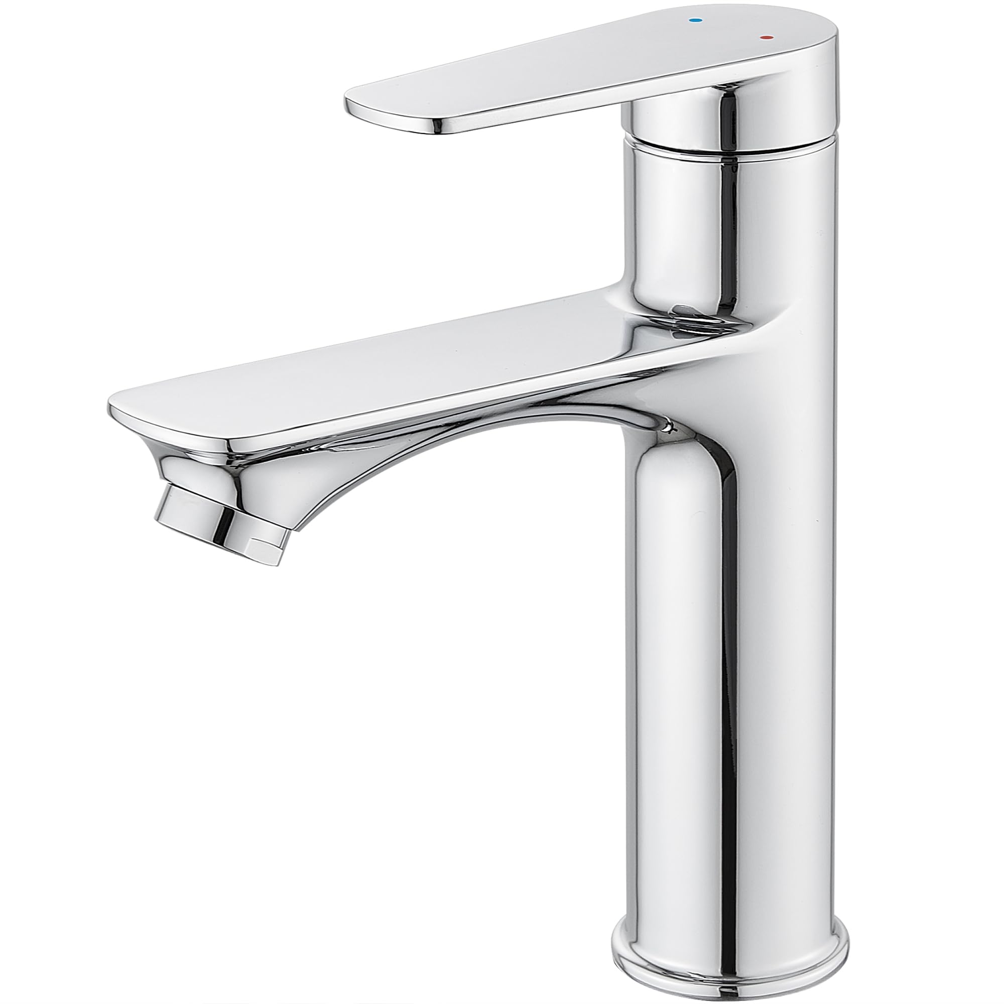 KAIMEIYU Basin Mixer Tap Single Lever Bathroom Sink Taps Dual Flow Hot and Cold Solid Brass Bathroom Faucet Chorme Silver
