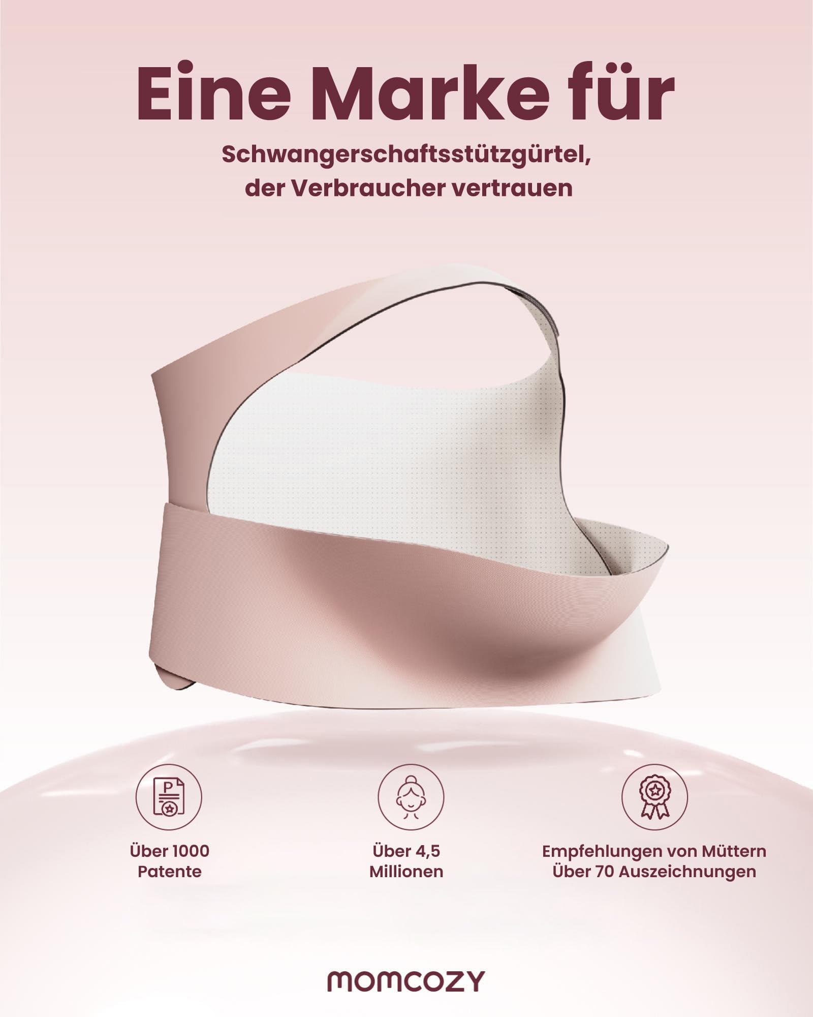 Momcozy Bauchgurt Schwangerschaft, CozySupport Ergonest Bauchband Schwangerschaft, unsichtbarer & atmungsaktiv Schwangerschaftsgürtel für Rücken, Bauch und Taille