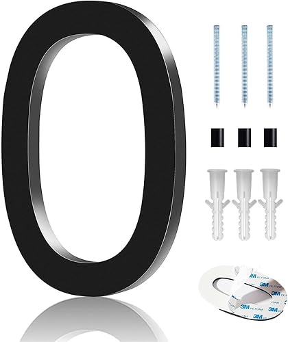 Números flotantes de casa de 6 pulgadas, número de casa de acero inoxidable para exterior autoadhesivo, números de dirección de calle exterior