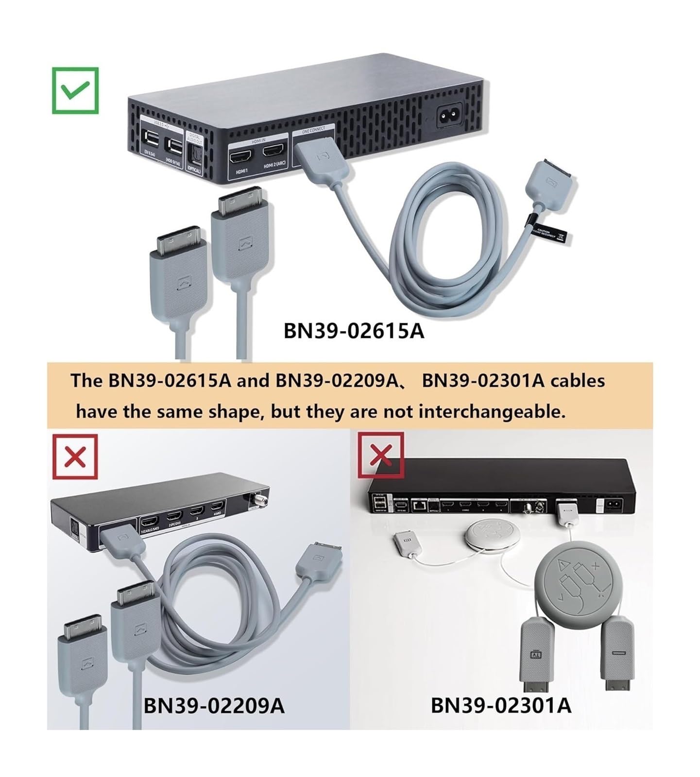 BN39-02615A 2,5 M Un Cavo Di Connessione È for TV QLED Con Cornice Da 32 Pollici QN32LS03TBF QN32LS03TBG QE32LS03TBK QE32LS03TBW Display Accessori for Cavi