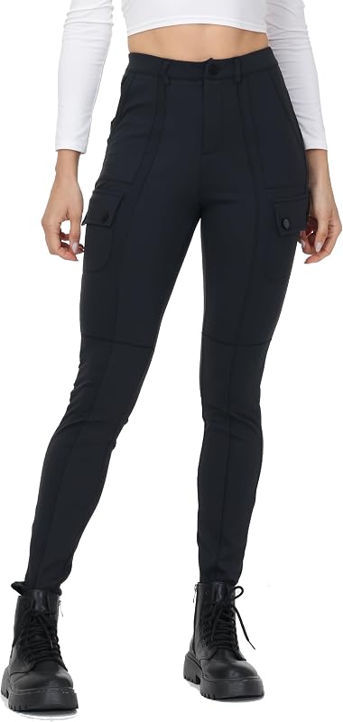 Cargo Athletic Leggings Women Dress Pants Work Gym Yoga Workout Travel Soft Sweatpants High Waisted with Pockets