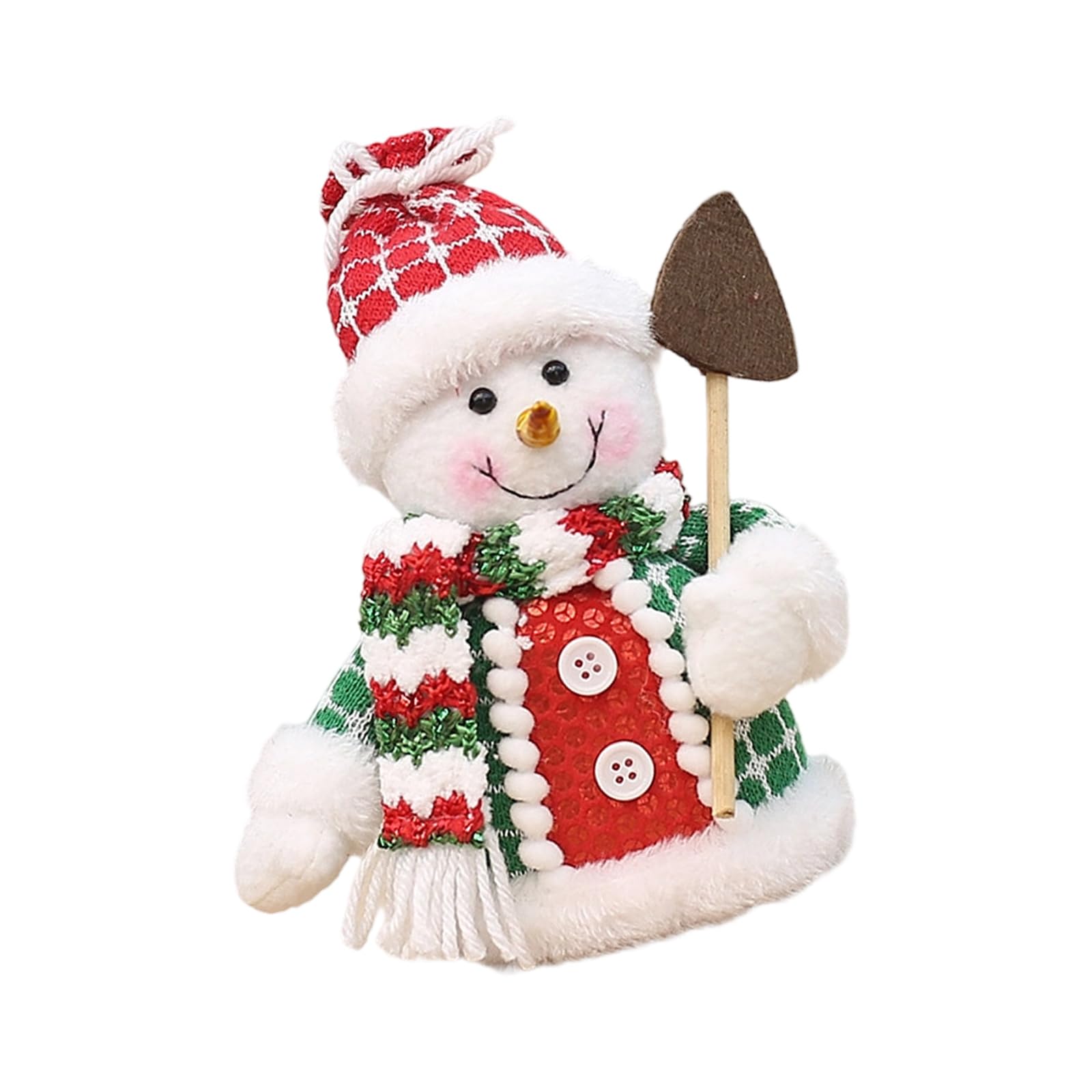 Xjdzineq Fabric Christmas Snowman Santa Deer Standing Figurine Plush Doll Decoration for Desktop Shelf Mantels Ornament Desktop Christmas Ornament
