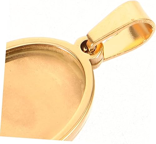 Miniatura 7 de EXCEART 5 unids en blanco oval accesorios base colgante bisel de acero inoxidable soporte DIY accesorios encanto inferior soporte colgante bisel en